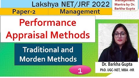 Performance Appraisal Methods /Traditional and Modern Methods/ Lakshya NET/ JRF 2022 by Barkha Ma