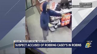 Suspect accused of robbing Casey's in Robins