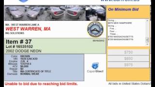 Types of Vehicles at Auto Auction in West Warren MA