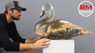 Carving a SWAN out of Wood & Epoxy