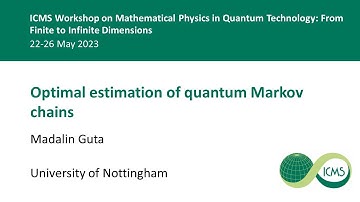 Optimal estimation of quantum Markov chains, Madalin Guta - 23/05/23