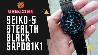 UNBOXING 2020 SEIKO 5 SPORTS STEALTH BLACK BLUE SRPD81K1 - YouTube