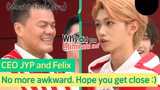 An ambitious question! Felix and JYPs conversation. #straykids