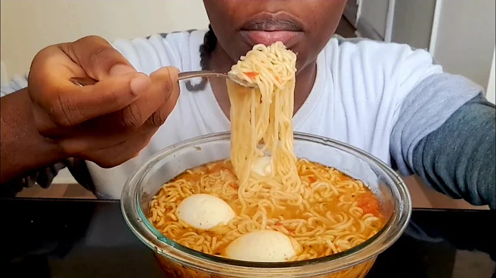 ASMR Soft Boiled Eggs in Soupy Fire Noodles Eating Sounds Mukbang