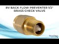 RV Back Flow Preventer 1/2" Brass Check Valve