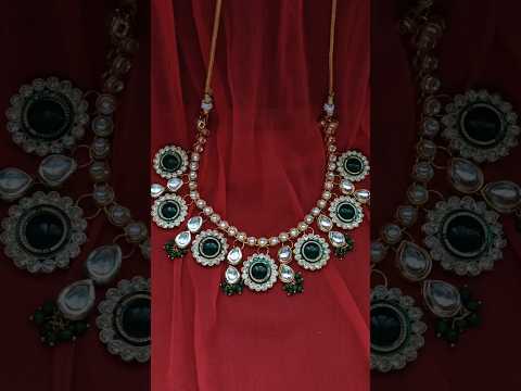 Green Meenakari Kundan
