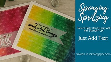 Sponging and Spritzing with Pattern Party Mask and Just Add Text-short