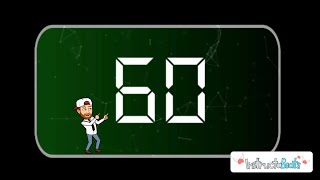 1 Minute Timer Countdown - 60 seconds - Black and Green Background with Dramatic Music