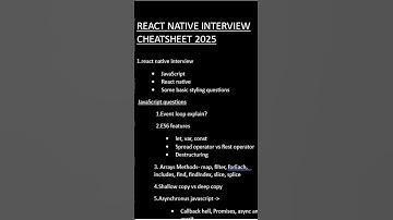 Most asked React native questions 2025 #reactnative #javascript #react