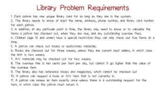 Library Problem Requirements