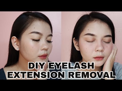 HOW I SAFELY REMOVED MY EYELASH EXTENSION AT HOME  ( Safest Way ) | Eyelash Extension Update