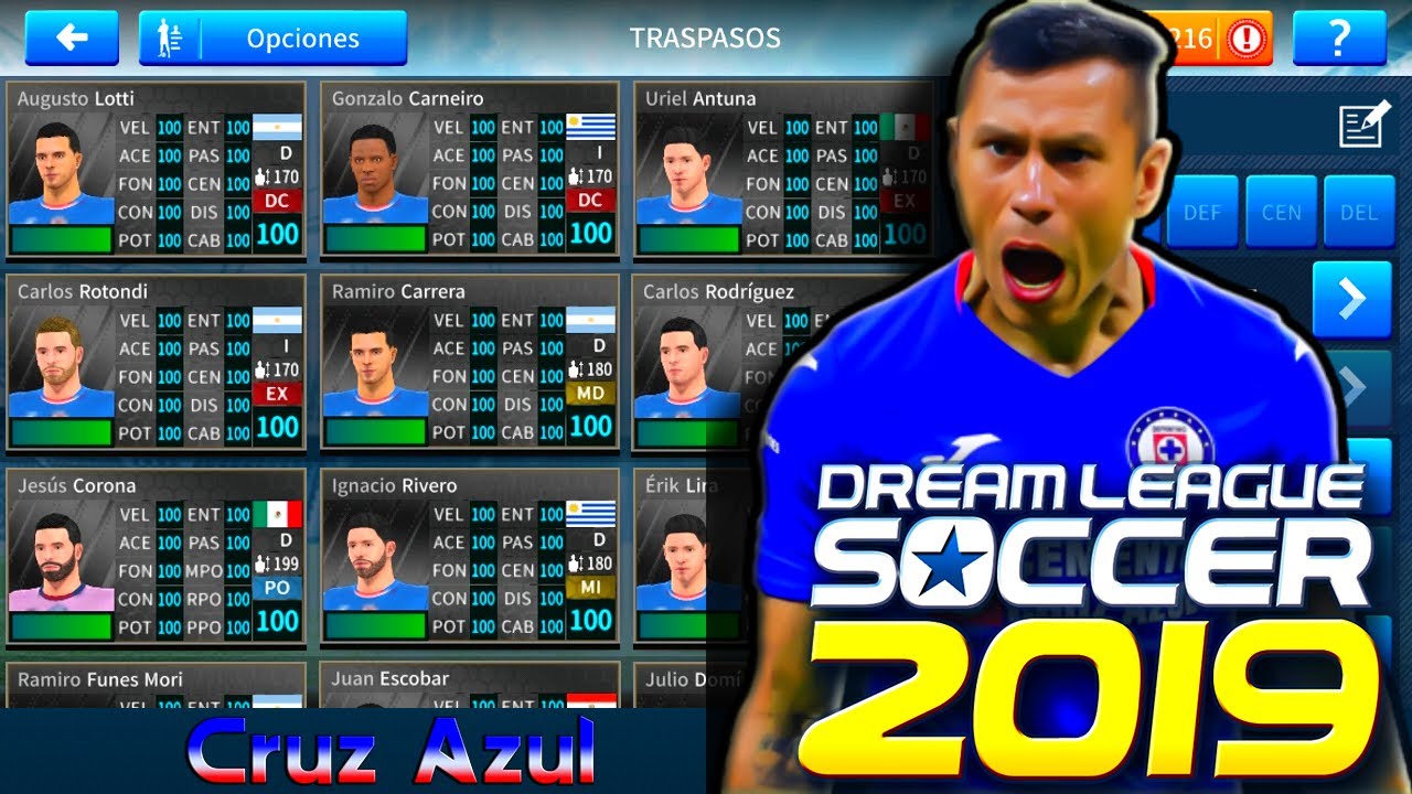 Plantilla del Cruz Azul para el dls 20232024 (Dream league soccer 19