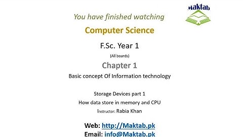 FSc Computer Science Book 1, CH 1, LEC 12 : Output Devices (Storage Devices Part 1)