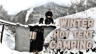 hot tent winter camping