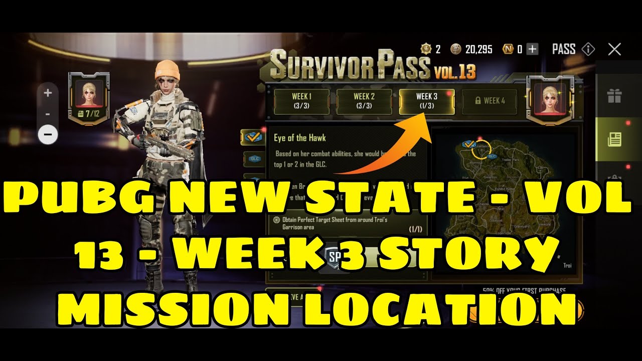 PUBG NEW STATE - VOL 13 - WEEK 3 STORY MISSION LOCATION || OBTAIN PERFECT TARGET SHEET FROM TROI'S