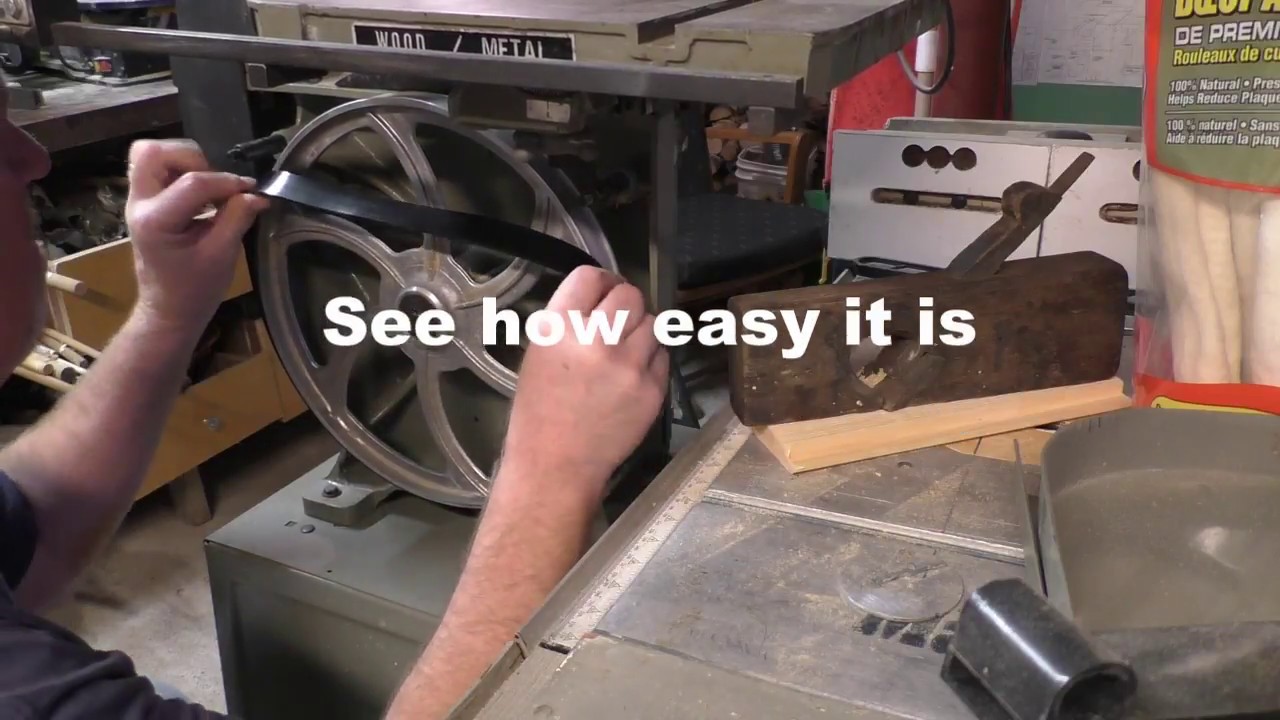 Band saw Changing tires without tools. YouTube