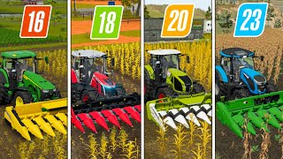Fs16 Vs Fs18 Vs Fs20 Vs Fs23 | Corn Harvesting Compare | Timelapse