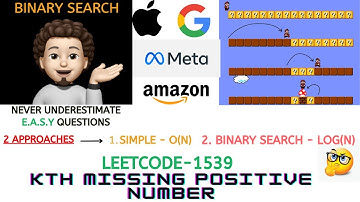 Kth Missing Positive Number | 2 Approaches | codestorywithMIK