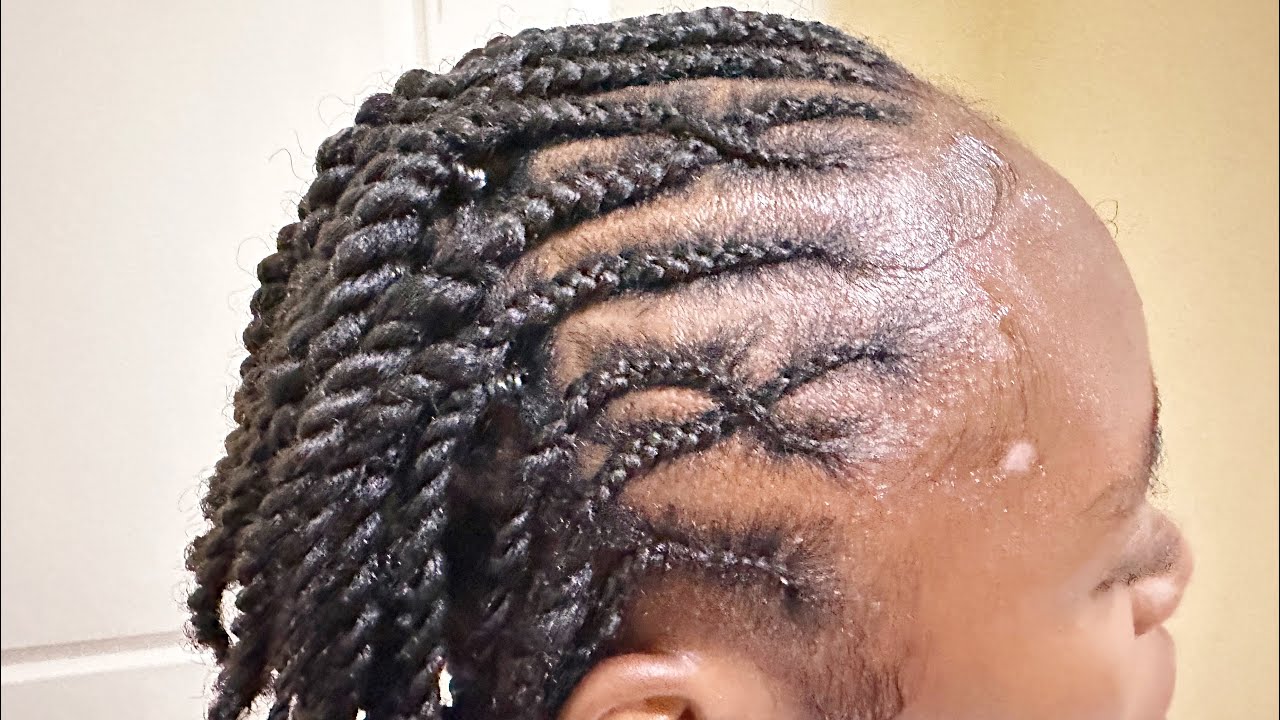 Criss Cross Braids W/Two Strand Twist