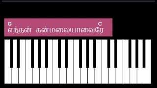 Video thumbnail of "Endhan Kanmalaiyanavare  Song Keyboard Chords and Lyrics - G Major Chord"