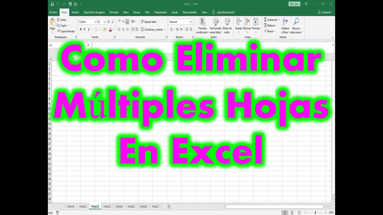 Como eliminar multiples hojas de tu archivo de excel youtube