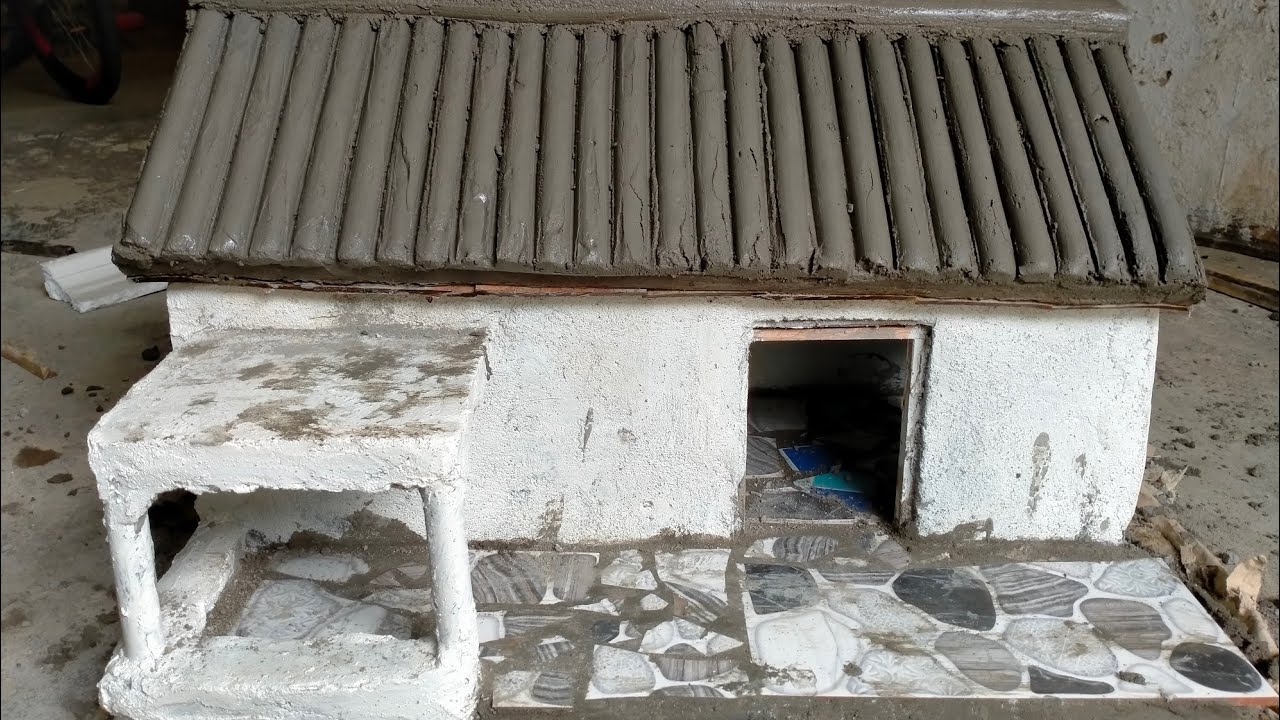 Build a realistic mini house. Paint the walls and pour the roof.#3.