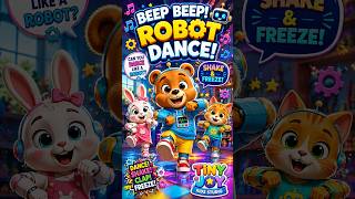 🤖 Robot Dance for Kids! 🐻 | Beep Beep, Shake & Freeze! 🎵 | Tiny Joy Kids Studio #shorts