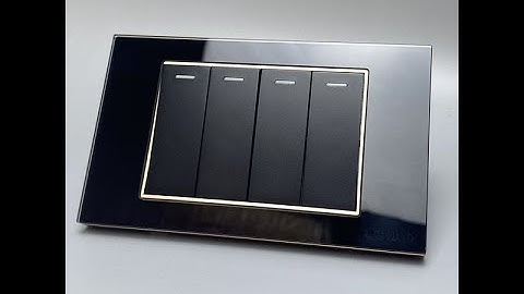 Công Tắc Điện Âm tường Mặt Kính Cường Lực Viền Vàng TENKO I Tenko.com.vn