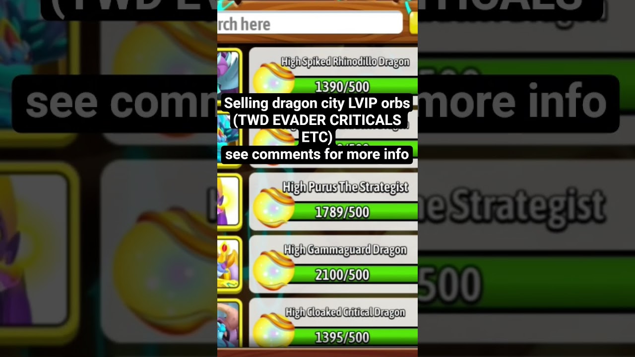 selling dragon city orbs 