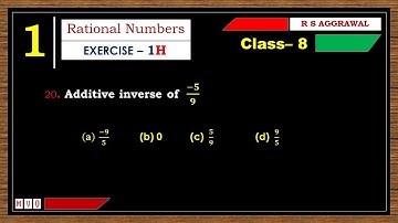 Math Class 8 | Exercise- 1H | Qus. 20 | Rational Numbers | Chapter - 1 | R S AGGARWAL  #mvo