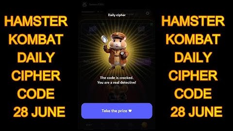 HAMSTER KOMBAT DAILY CIPHER CODE  28 JUNE