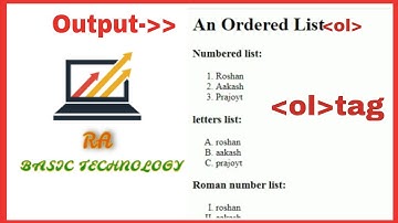 html create a ordered list tag.notepad text editor.