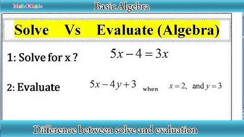What is Difference between solve an Equation and Evaluation of Algebraic Expression | MathoGuide