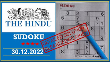 How to Solve 4 Star Hindu  Sudoku Dec 30,  2022 -  Step By Step Solution