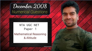 December 2008 | Numerical Questions | NTA UGC Net | Paper 1 | Zero Square
