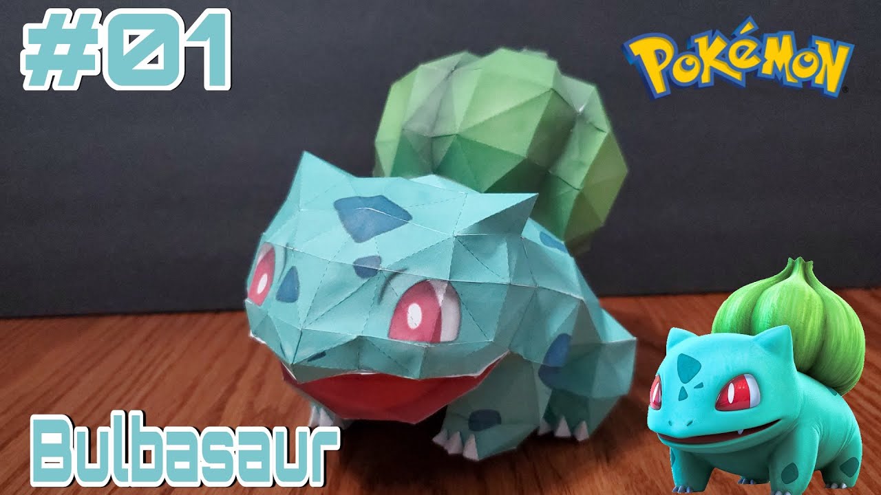 Boneco De Papel Bulbasaur Pokemon Para Imprimir E Montar