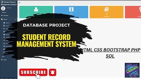 Student Record Management System DataBase Project HTML CSS bootstrap My SQL backend with PHP