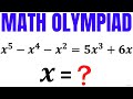 Learn how to solve Quintic Equation (x^5)-(x^4)-(x^2)-=(5x^3)+6x quickly | Math Olympiad Training