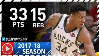 Giannis Antetokounmpo Full Highlights vs Lakers (2017.11.11) - 33 Pts, 15 Reb, BEAST!