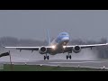 A take-off from a rainy Antwerp