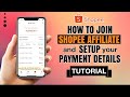 How to join shopee affiliate program and setup payment details  tutorial