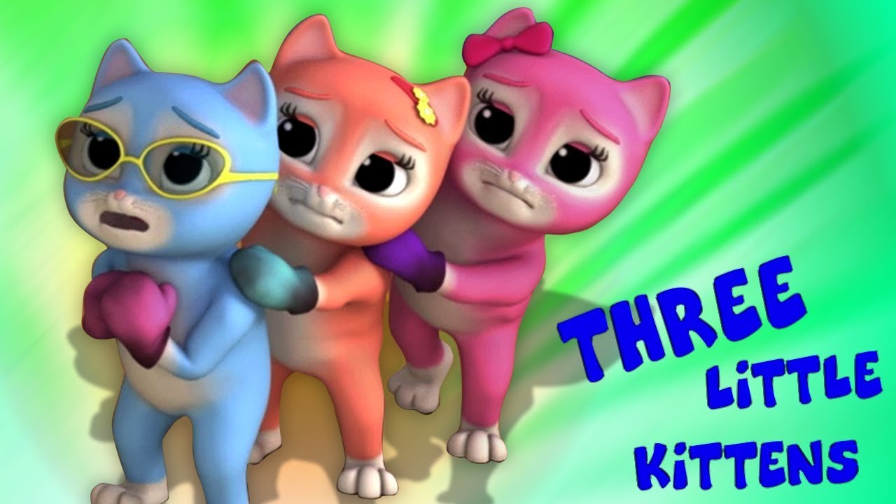 Три маленьких котята Котенок песня Three Little Kittens YouTube