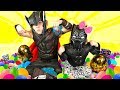Heroes & Villains! Black Panther and Avengers Surprise Eggs Game for Kids!