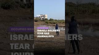 Israeli soldiers tear gas Palestinians and journalists in the occupied West Bank