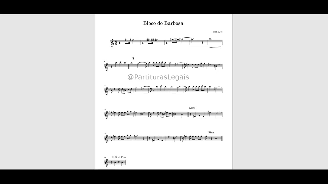 Marchinha do Bloco Barbosa - São Luiz do Paraitinga - Partitura instrumental