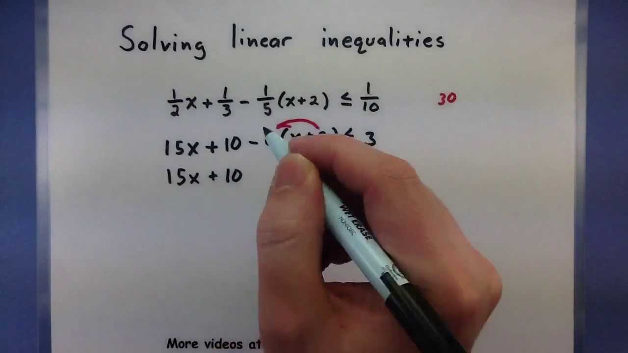 Pre-Calculus - Solving a linear inequality - YouTube