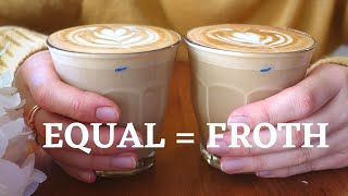 How to Froth and Split Milk Equally (Making two coffees at a time)| Barista Tips