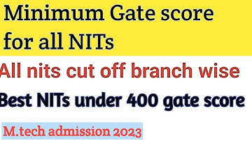 M.tech cut off in NITs | Gate cut off marks for Nits | CCMT 2023