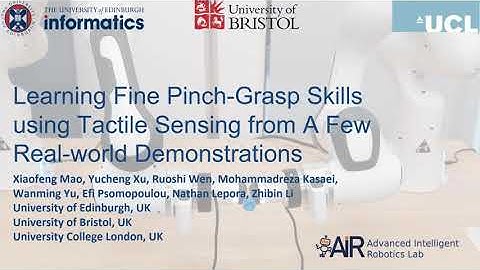 Learning Fine Pinch-Grasp Skills using Tactile Sensing from A Few Real-world Demonstrations