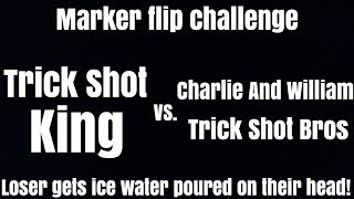 Marker Flip Challenge | *LOSER GET ICE WATER POURED ON THEIR HEAD*
